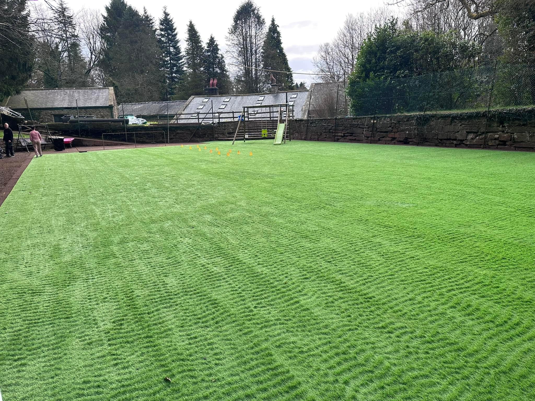 Family Footballers Dream!  Check out this 500Sq Foot of Artificial Grass we installed!